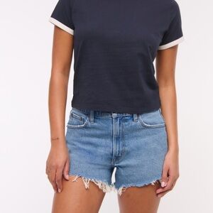 Abercrombie & Fitch High Rise 90s Cutoff Short